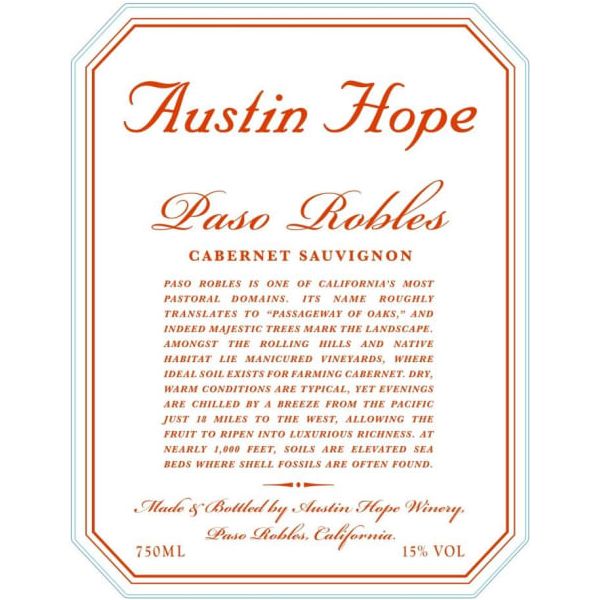 Austin Hope Cabernet Sauvignon Paso Robles 2022 1L – IN VINO & SPIRITS